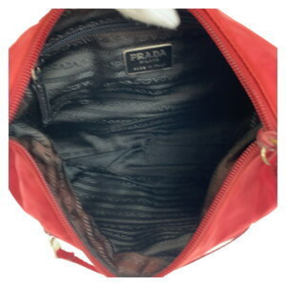 Prada Tessuto Triangular Red Nylon Shoulder Bag O… - image 4